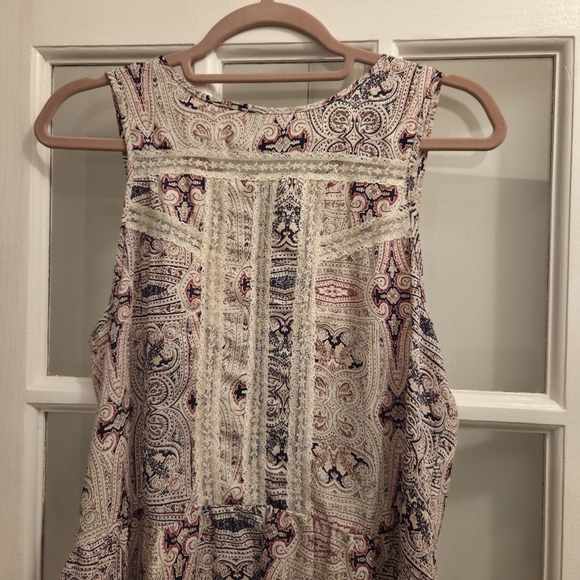 RAGA Paisley Like Design Lace Front Blouse With Ruffle Hem - Cream & Black - Picture 4 of 8